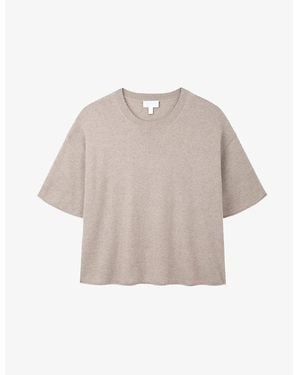 The White Company Rolled-Edge Knitted Cotton T-Shirt - Natural