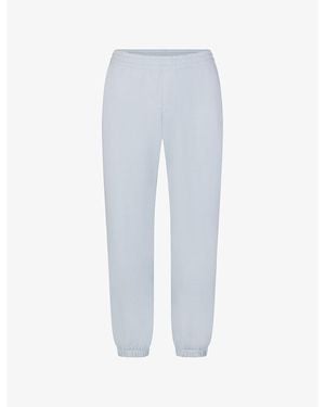 Skims Drapey French Terry Cropped Cotton-Jersey Jogging Bottoms - Blue
