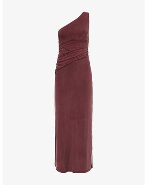 Peachy Den The Amelia One-Shoulder Stretch-Jersey Maxi Dress - Purple
