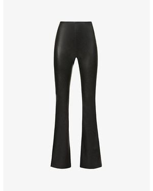 Commando Flared Mid-Rise Faux-Leather Leggings - Black