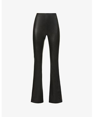 Commando Flared Mid-Rise Faux-Leather Leggings - Black
