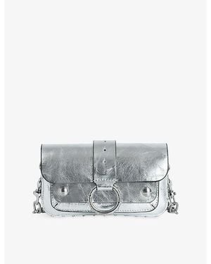 Zadig & Voltaire Kate Branded Leather Wallet Bag - Grey