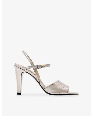 AllSaints Lila Heeled Leather Sandals - White