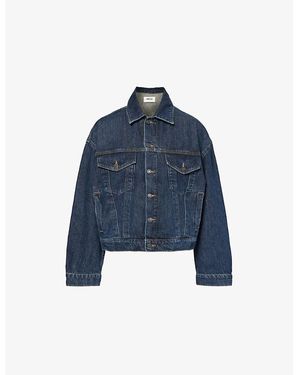 Agolde Pendulum (Ind Darkened) Dalton Balloon-Sleeve Organic Denim Jacket - Blue