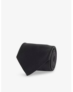 Tom Ford Solid Mogador Silk Tie - Black