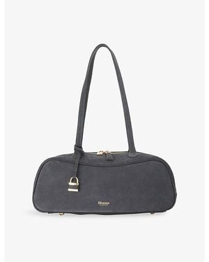 Dune Day Medium Suede Bowler Shoulder Bag - Black
