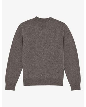 The Kooples Fitted Round-Neck Wool And Cashmere Jumper - Grey