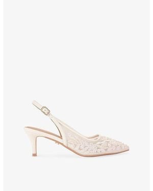 Carvela Kurt Geiger Positano Low Lace Slingbacks - White