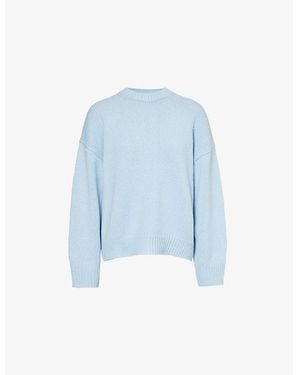 Theory Soft Oversized Round-Neck Wool And Cashmere-Blend Jumper - Blue