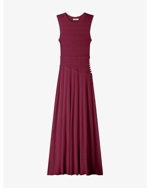 Sandro Pointelle Knit Maxi Dress - Purple