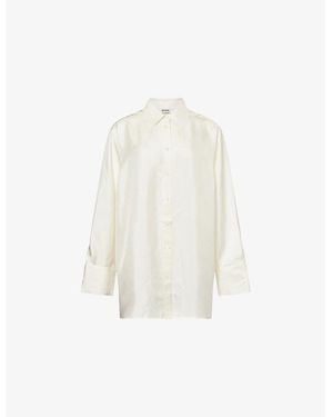 RÓHE Frames Deconstructed Open-Panel Silk Shirt - White