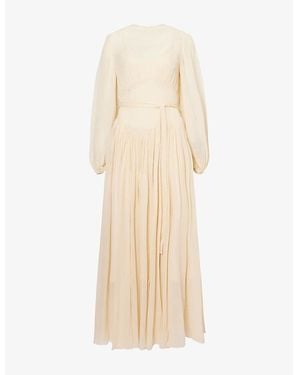 Zimmermann Hypnotic Belted Woven Maxi Dress - Natural