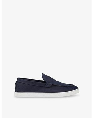 Christian Louboutin Moonboat Suede Loafers - Blue