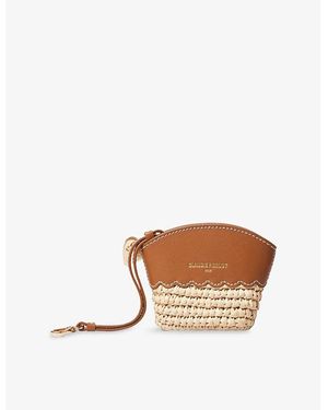 Claudie Pierlot Heart-Zipper Two-Tone Woven Purse - Brown