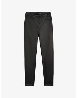 The Kooples Skinny-Leg High-Rise Faux-Leather Trousers - Black