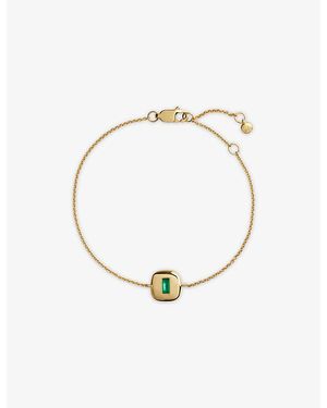 Monica Vinader Gemdrop 18Ct Vermeil And Onyx Chain Bracelet - Metallic