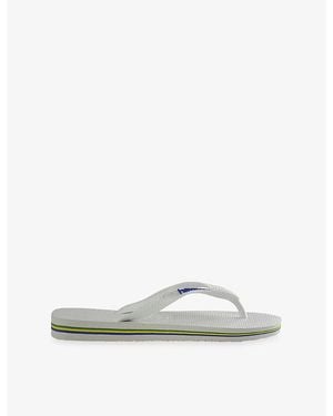 Havaianas Brasil-Flag And Logo Rubber Flip Flops - Green
