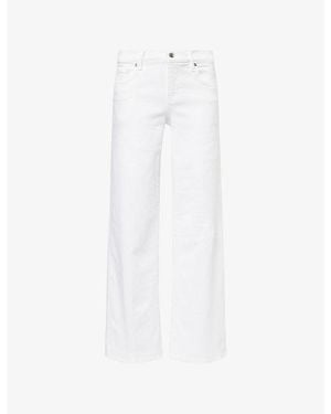 FRAME Le Slim Palazzo Low-Rise Stretch-Denim Blend Jeans - White