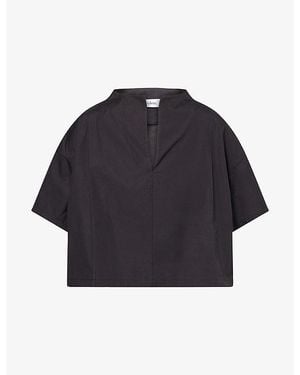 Stylein Joelle Cropped Cotton Blouse - Blue