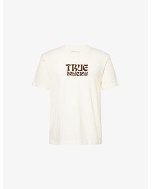 TRUE RELIGION Wavy Buddha Graphic-Print Cotton T-Shirt - White