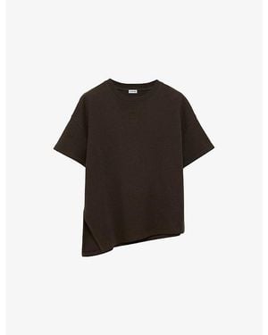 Loewe Boxy Asymmetric Cotton-Blend T-Shirt - Black