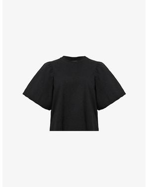 AllSaints Jess Puff-Sleeve Relaxed-Fit Cotton T-Shirt - Black