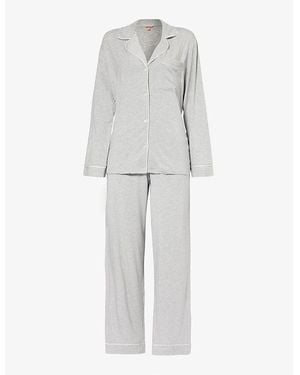 Eberjey Gisele Stretch-Woven Jersey Pyjama Set - Grey