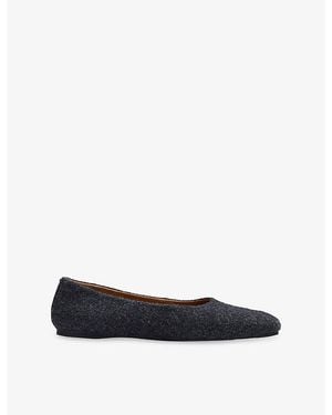 JOSEPH Textured Flannel Ballet Flats - Blue