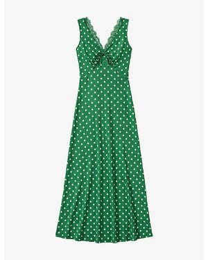 OMNES Jennifer Starburst-Print Satin Maxi Dress - Green