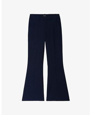 Zadig & Voltaire Prevy Flared-Leg High-Rise Stretch-Woven Pants - Blue