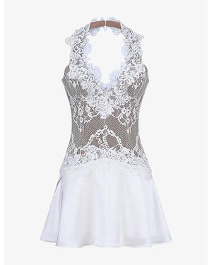 House Of Cb Nyra Halterneck Satin Mini Dress - White