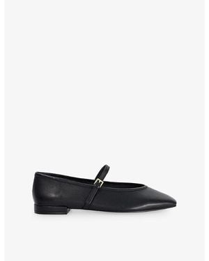 Dune Hearthrob Leather Mary Jane Shoes - Black