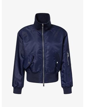 Frankie Shop Storm Cropped Bomber Jacket - Blue