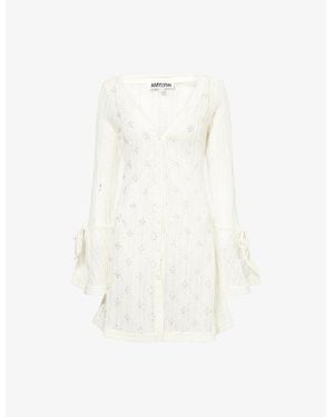 Amy Lynn Gianna Sequin Knitted Mini Dress - White