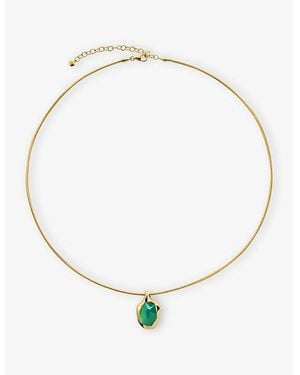Monica Vinader Odyssey 18Ct Vermeil-Plated 925 Sterling And Onyx Pendant Necklace - Metallic