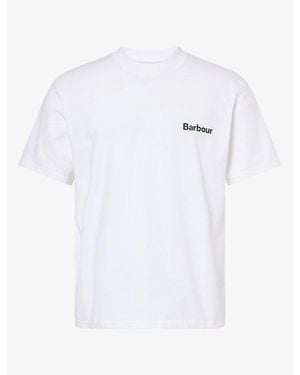 Barbour Bowery Oversized Logo-Print Cotton T-Shirt - White