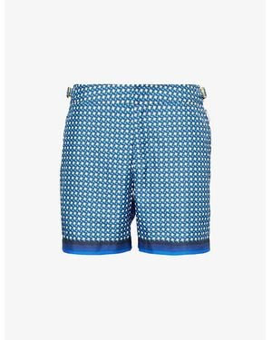 Orlebar Brown Bulldog Piscina-Print Swim Shorts - Blue