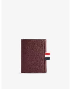 Thom Browne Trifold Grained-Leather Wallet - Purple