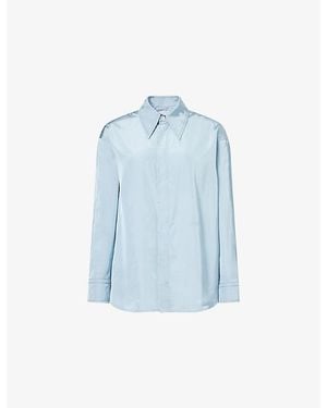Bottega Veneta Parachute Bv Satin Shirt - Blue