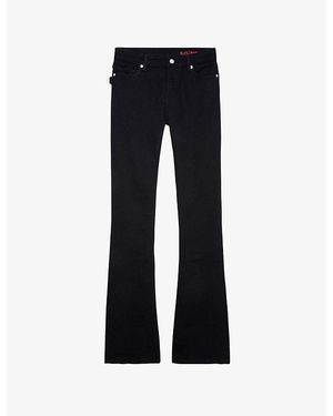 Zadig & Voltaire Eclipse Flared-Leg Mid-Rise Stretch Cotton Jeans - Black
