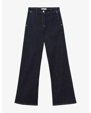 Reiss Addie Wide-Leg Stretch-Denim Jeans - Blue