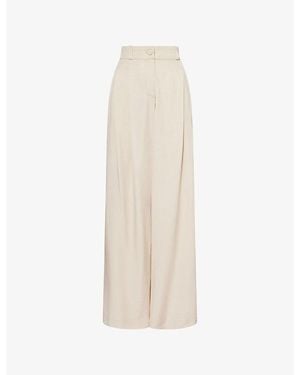 Rebirth Wide-Leg Mid-Rise Woven Trousers - White