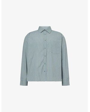 Percival Clancy Striped Cotton Shirt - Blue