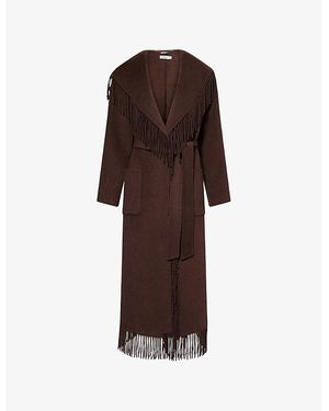 Jonathan Simkhai Carrie Fringed Wool-Blend Coat - Brown