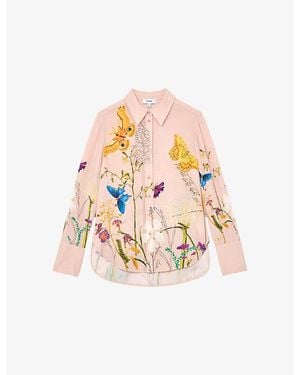 Reiss X Nybg Veida Floral-Print Woven Shirt - Pink