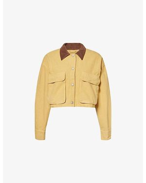 Free People Martha Workwear Cotton Jacket - Yellow