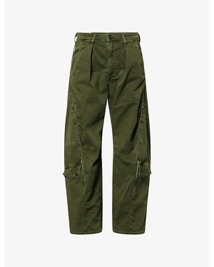 Citizens of Humanity Flight Barrel-Leg Stretch-Cotton Trousers - Green