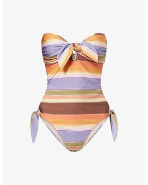 Zimmermann Solstice Scarf Tie Swimsuit - Orange