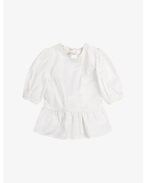 OMNES Tiana Puff-Sleeve Cotton Top - White