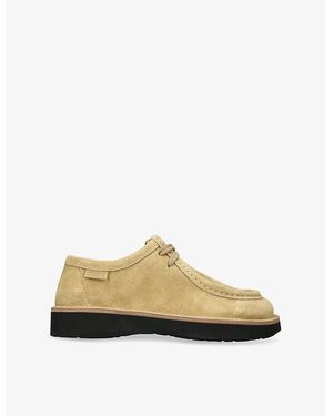 Loewe Faro Lace-Up Suede Shoes - Natural